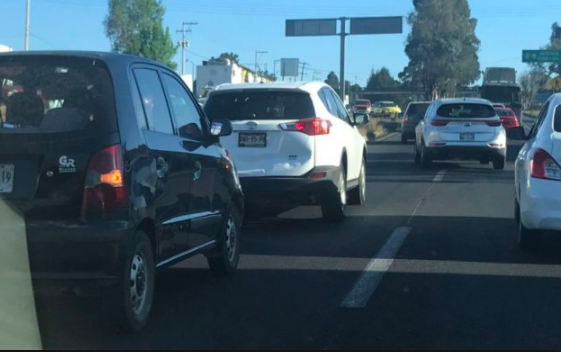 Tráfico intenso sobre la Apizaco-Tlaxcala